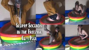 Sloppy Seconds in Freezing Cum Pool