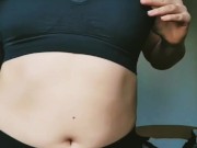 Show pussy through yoga pants! Close-up inside and see how pink is!