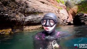Diving in My Shiny Two-piece Wetsuit
