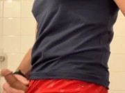 Sagging in my boxers, edging my cock, pre-cum, no orgasm