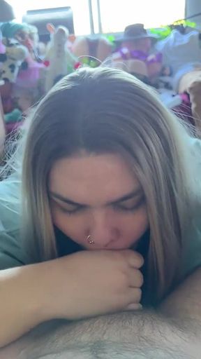 Blonde Sucks Out a Surprise Cumshot