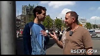 Concupiscent old dude gets it on in the amsterdam redlight district