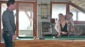 naughty babe lucy mendez takes a dp pounding during pool game gp3250