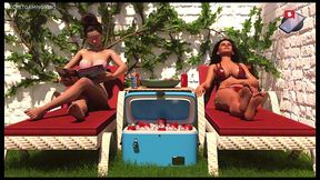 my bimbo dream (part 13) by my bimbo dream - topless stepmom tanning her sexy body - 3d porn game