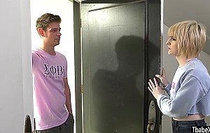 Ts Ella Hollywood sucks cock and takes it up her ass in the couch