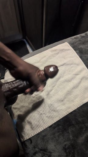 Huge BBC Strokes and Cums on a Towel