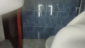 Stepmom Busted in Public Restroom Wearing a See-Through Skirt with No Panties