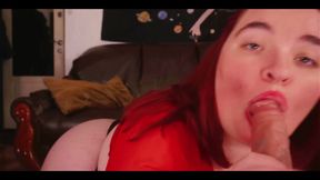 The Fat Girl Sucks Dick Deliciously and Shows off Her Body