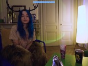 La fille timide aux cheveux bleus veut ta queue pour la soirée - Francaise Roleplay Poilue
