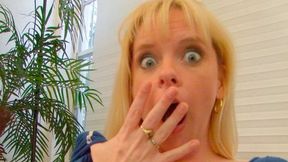 Blonde angel Mrs. Johnson is sucking a pretty big dick on the knees