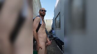 Caught fapping & jizzing outdoors