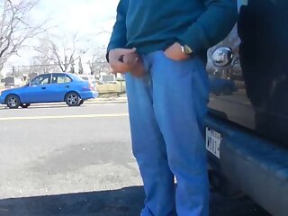 Big-Cock Daddy Stroking Outdoors