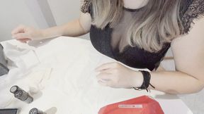 1Hour Nails painting in sexy (see through top)