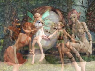 Lesbo fairies and wood elf. Astonishing fuckfests of dwellers