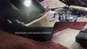 The camera man almost lost his load! CRANKING and REVVING HARD!