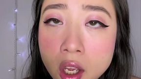 Cute Asian Kimmy Kalani gives a sensual handjob and shows off her perfect ass