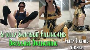 Fully-Clothed Smelly Swimsuit Filling+Dressing Drenching!