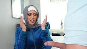 Curvy arab slut Sophia Leone takes a big load of cum and feels much better