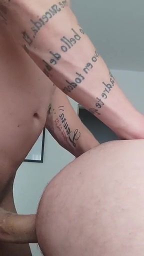 Gay Friend with Huge Big Dick Fucked Me Again - Bareback Creampie