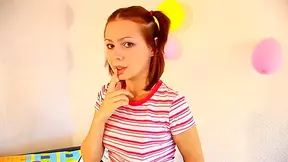 Girl Slides Her Thong To The Side And Rubs Herself