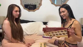 Amateur strip game leads to unexpected lesbian action