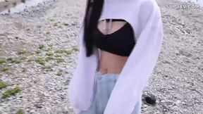 Sluttish teen Asian angel rides cock powerful