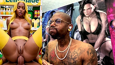 Lemonade Girl Getting Ass Fucked With Her Tight Bald Pussy Out, AI Generated