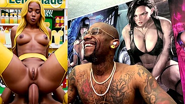Lemonade Girl Getting Ass Fucked With Her Tight Bald Pussy Out, AI Generated