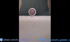 Pissed on by a big dick shemale she squirted all over my face