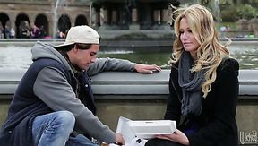 Nasty blonde bitch Jessica Drake fucks her horny buddy