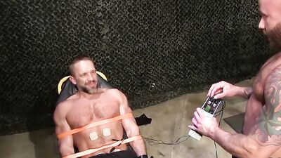 Sub Dirk Caber Endures Nipple Electro Shocked By Drake Jaden