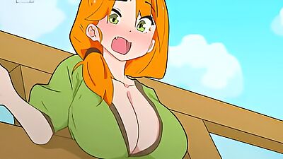 Alex got stuck in the fence, but Steve couldn't get past! Minecraft,Hentai,Cartoon,Parody !