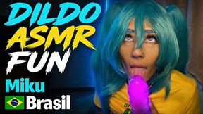 Miku Brasil Dildo Sucking ASMR Fun