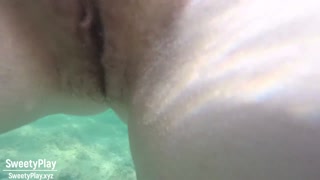 Underwater creampie and pee