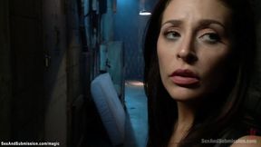 ”Handcuffed brunette rough ravaged”