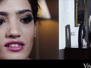 Hot lesbo bang every with a belt on