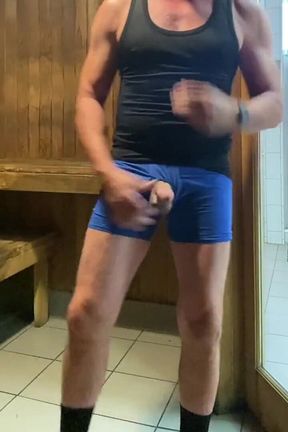 Another Sauna Cumshot From Dilf Jockdad87