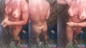 vem me ver tirando a fita do bronze e tomando um banho pra ficar bem limpinho e cheirosinha pra vc