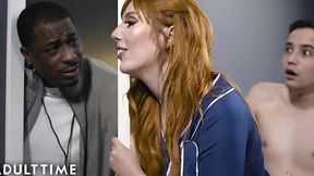 Redhead teacher Lauren Phillips almost caught by her BBC husband fucking with a student