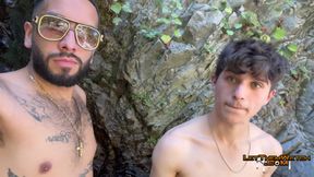 Tatted Gay Stepdaddy Fucks Twink Public Hiking Waterfall Fucking Caught Hardcore Anal Big Cumshot Uncut