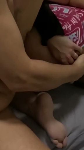 Cuckold husband masturbate watching and helps his wife show her pussy and ass to other men   Clip 1
