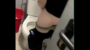 boy opens cubicle and catch his friend peeing (in a club'_s public toilets)