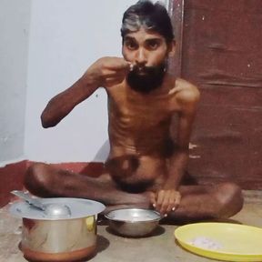 Skinny sexy hot boy Rajeshplayboy993 food eating.