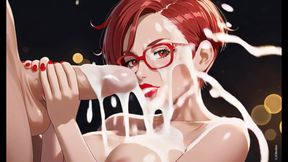 114 Lilas Cum facial compilation (Ai animation)