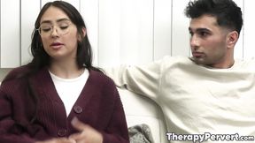 ”Teen Kitty Valance shares her boyfriends meat with a MILF therapist Athena Ander”