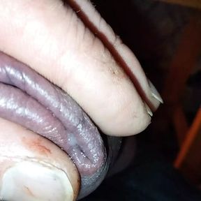 Swollen cock + cum