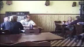 GROUP SEX AT RESTAURANT WITH CRUSHING FOOD