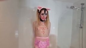 Rosa Rosebud uses diapered fuckpig Jenby Doll as her ashtray and urinal