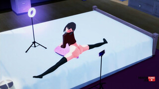 DanDaDan Manga porn, Aira furtively observes Momo delectation herself with a faux-cock while Momo films the activity