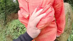 Tits slapped in public